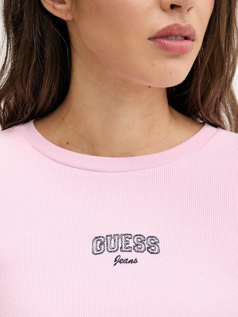Guess Jeans longsleeve kolor różowy W6RP22 KA0H1