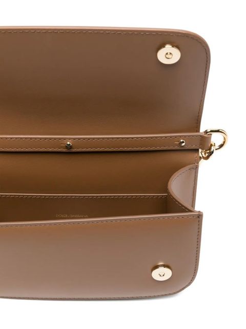 Dolce & Gabbana logo-plaque leather cross body bag - Brown