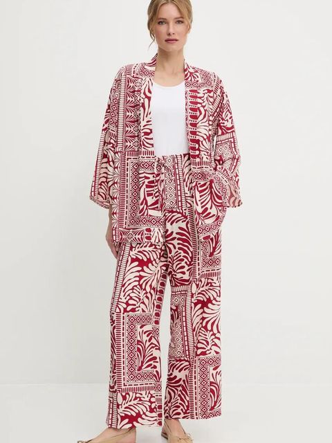 Answear.LAB marynarka i spodnie damski kolor czerwony - zdjęcie produktu nr 1