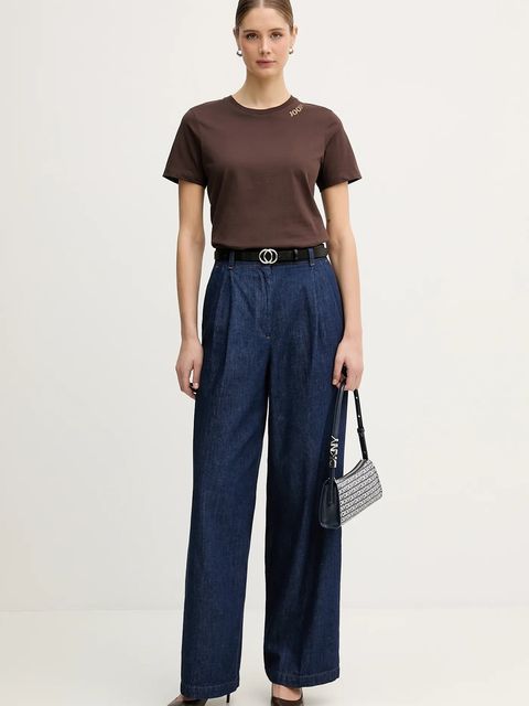 Joop! t-shirt bawełniany damski kolor brązowy 30048474 - zdjęcie produktu nr 2