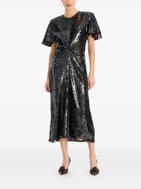 ROTATE BIRGER CHRISTENSEN sequin-embellishment midi dress - Brown - zdjęcie produktu nr 2