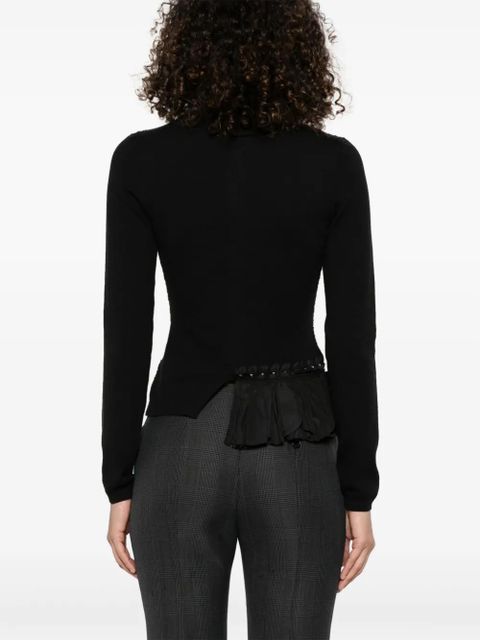MM6 Maison Margiela pointelle-knit cardigan - Black
