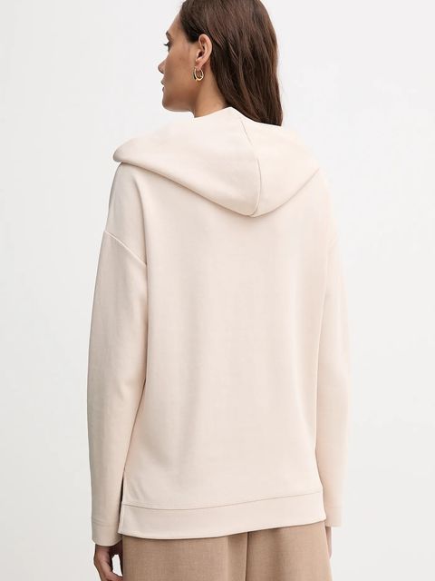 Joop! bluza damska kolor beżowy z kapturem gładka - zdjęcie produktu nr 2