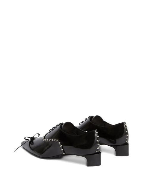 Jil Sander studded patent leather Oxford shoes - Black