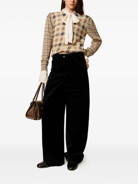 TWINSET quilted velvet trousers - Black - zdjęcie produktu nr 2