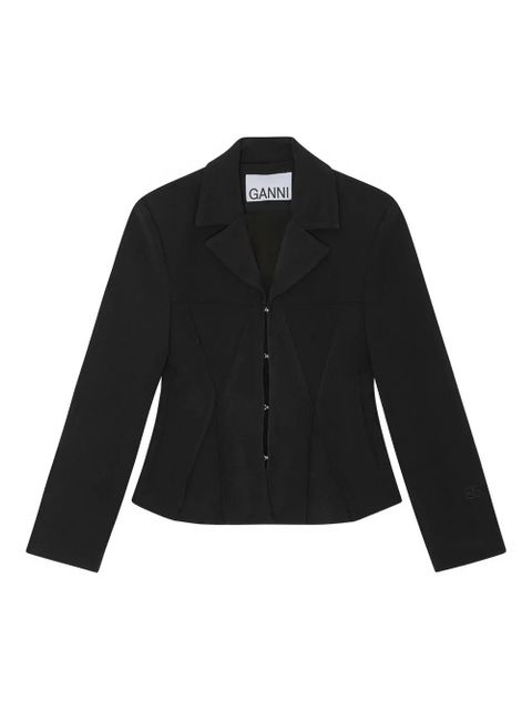 GANNI notched-lapels blazer - Black - zdjęcie produktu nr 1