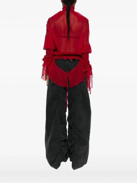 Blumarine ruffled-detail blouse - Red