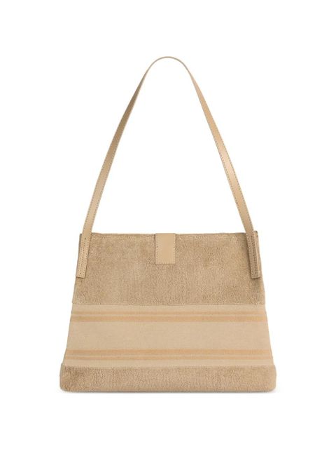 Balmain small Release tote bag in cotton bouclé - Neutrals