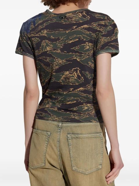 Diesel eagle-print camouflage T-shirt - Blue