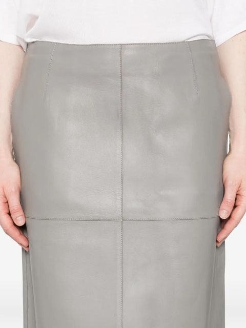 TOTEME paneled leather skirt - Grey