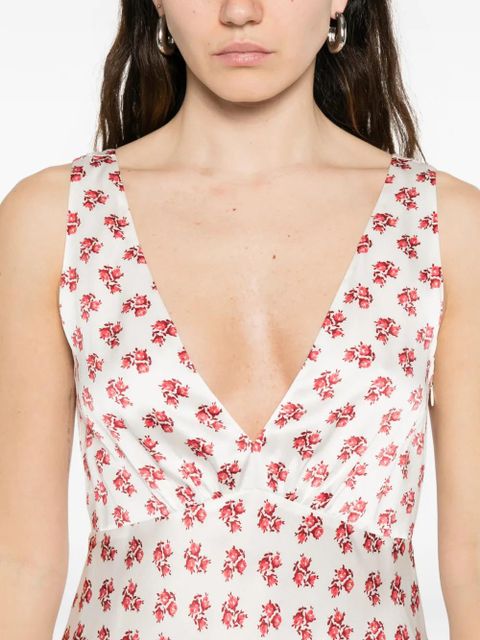 Maje floral V-neck maxi dress - White