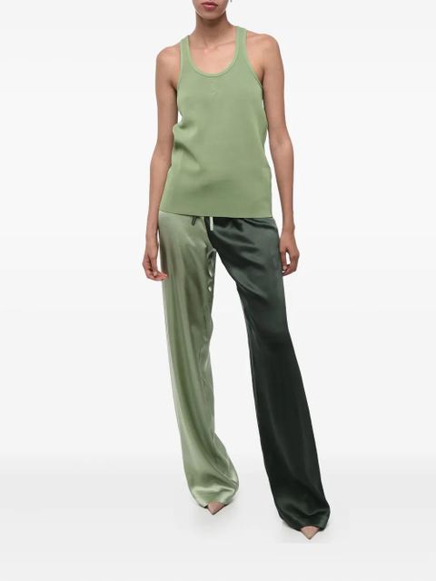 Jil Sander embossed-logo ribbed top - Green - zdjęcie produktu nr 2