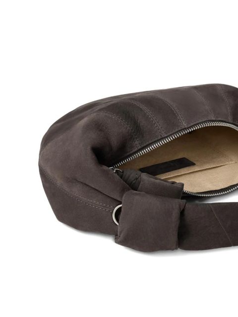 LEMAIRE topstitched fortune croissant shoulder bag - Brown