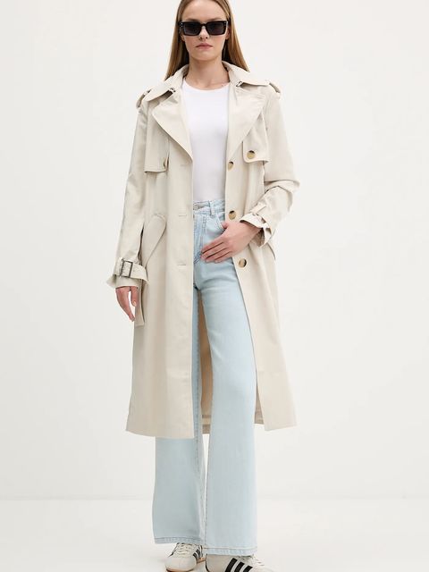 Desigual trencz PLEATED kolor beżowy 25WWEW18