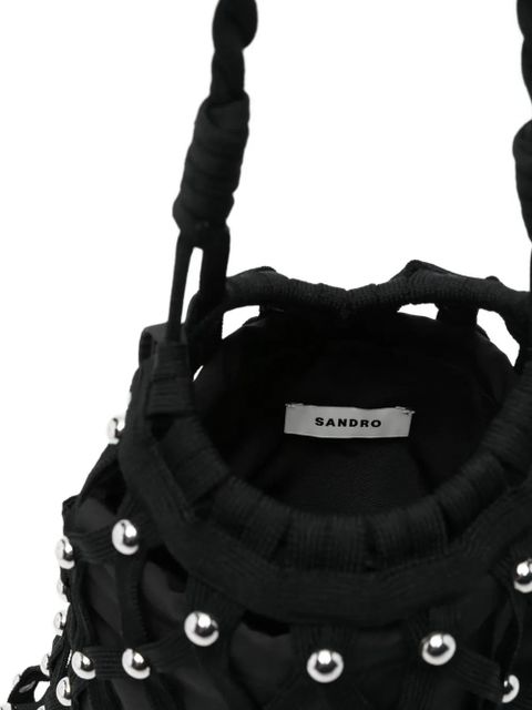 SANDRO studded shoulder bag - Black