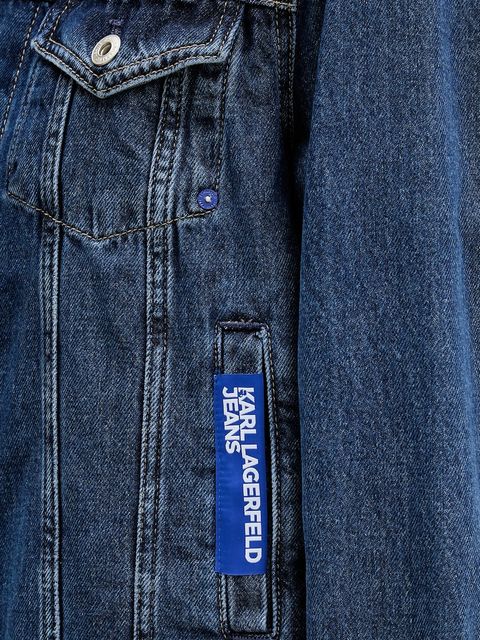 Karl Lagerfeld Jeans kurtka jeansowa kolor granatowy przejściowa A1W14002