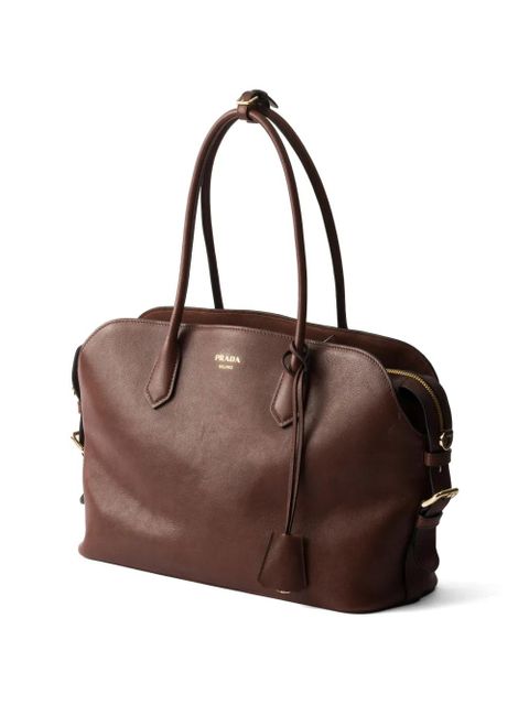 Prada large leather tote bag - Brown