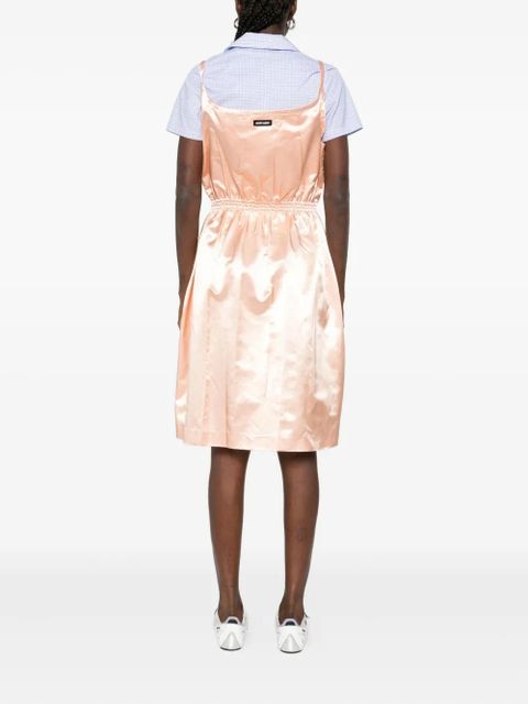 Miu Miu satin spaghetti-strap mini dress - Orange
