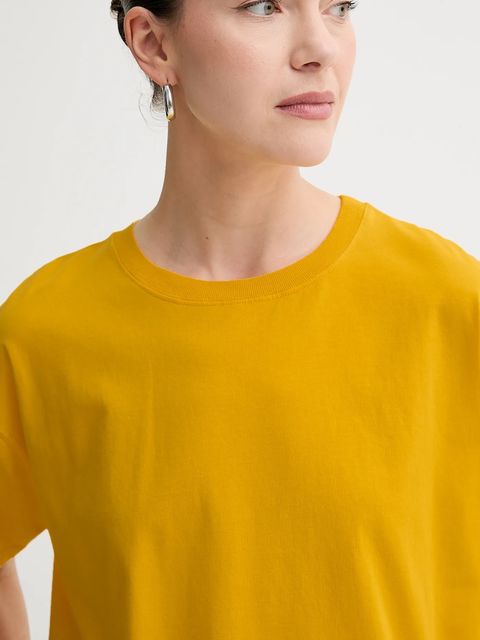 American Vintage t-shirt bawełniany damski kolor żółty FIZ02A