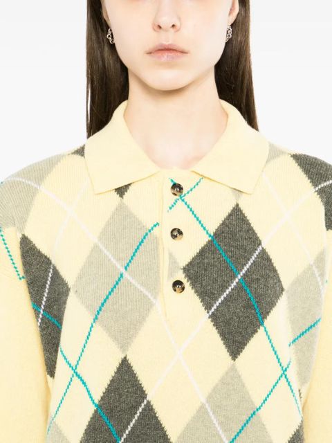 JW Anderson argyle button knitwear - Yellow