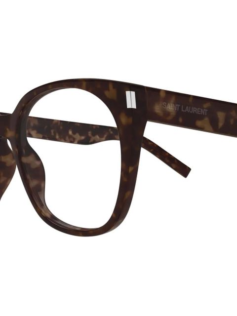 Saint Laurent Eyewear tortoiseshell-effect cat-eye glasses - Brown