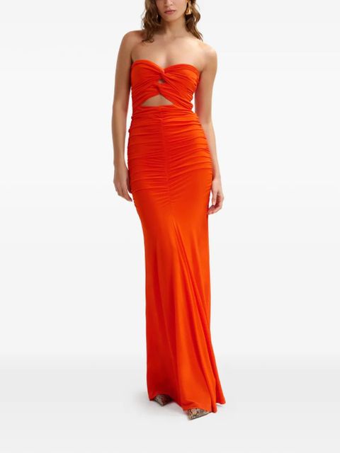 Essentiel Antwerp strapless ruched maxi dress - Orange - zdjęcie produktu nr 2
