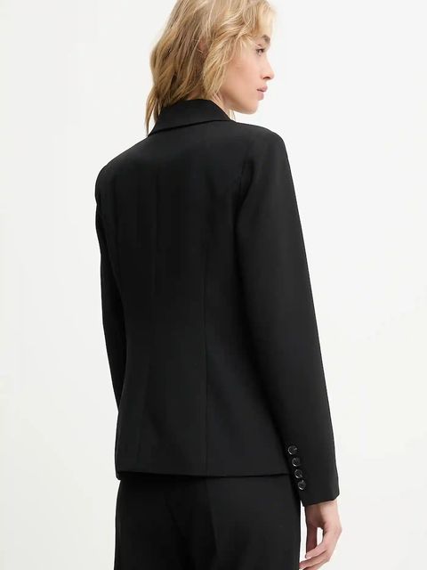 Answear.LAB marynarka kolor czarny jednorzędowa gładka