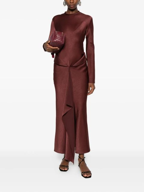 Nanushka crew-neck draped maxi dress - Brown - zdjęcie produktu nr 2