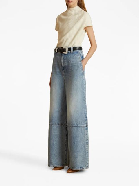 KHAITE Isla high-rise wide-leg jeans - Blue