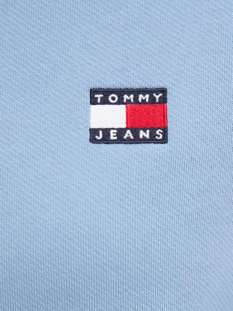 Tommy Jeans bluza bawełniana damska kolor niebieski z kapturem DW0DW19414