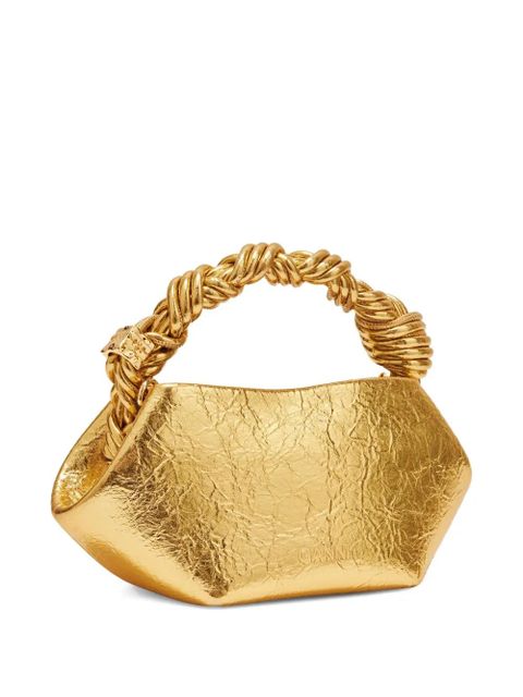 GANNI twisted-handle tote bag - Gold