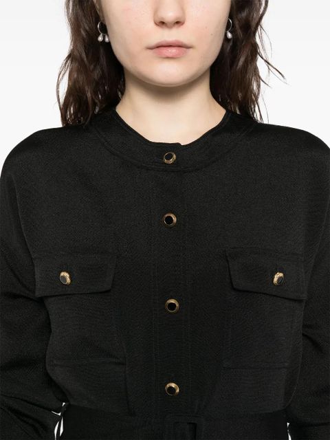 TOM FORD textured belted mini shirt dress - Black