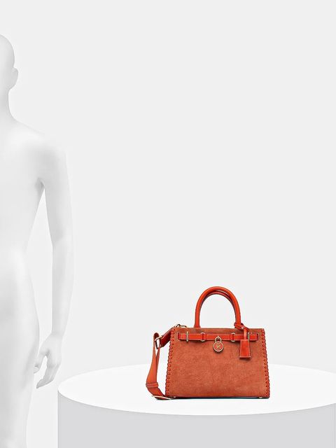 Tommy Hilfiger torebka zamszowa kolor pomarańczowy AW0AW17469