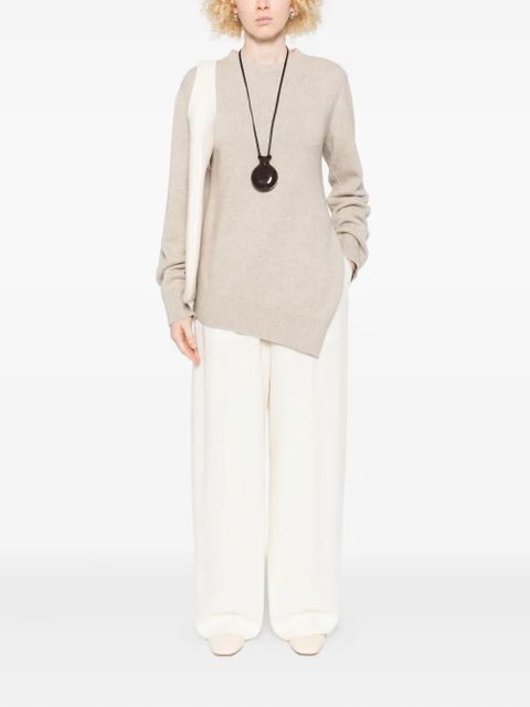 Jil Sander asymmetric-hem wool sweater - Neutrals