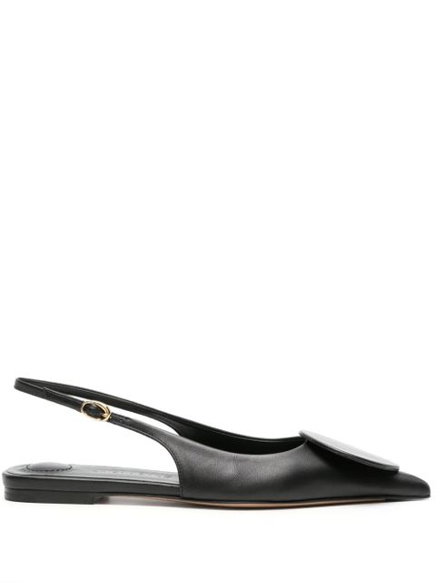 Jacquemus Les Slingbacks Duelo leather ballerina shoes - Black - zdjęcie produktu nr 1