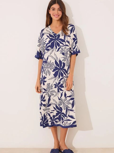 women'secret sukienka kolor granatowy midi prosta 4479831