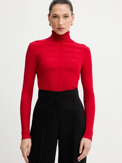 Morgan sweter MENTOS.M damski kolor czerwony z golfem MENTOS.M - zdjęcie produktu nr 1