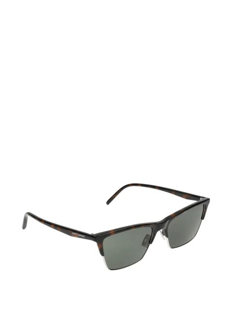Saint Laurent Eyewear tortoiseshell-effect rectangle-frame sunglasses - Brown