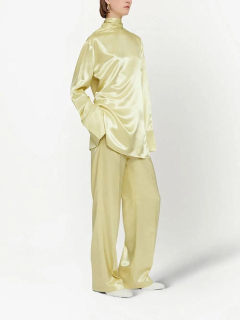 Jil Sander roll-neck satin blouse - Green