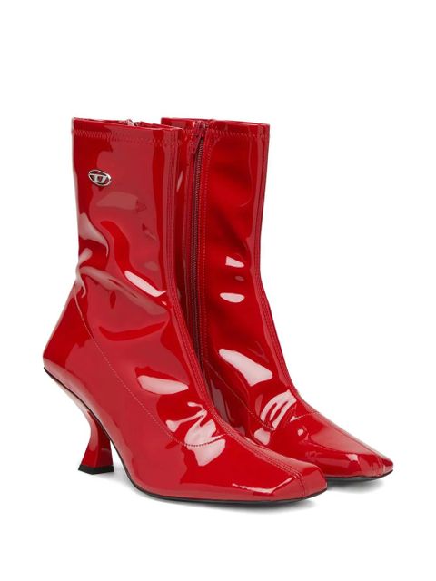 Diesel 75mm Amber logo-plaque ankle boots - Red
