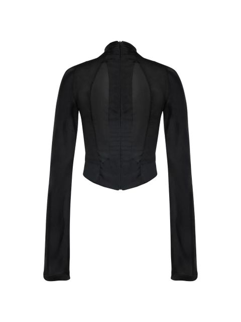 A.W.A.K.E. Mode bib-front structured blouse - Black - zdjęcie produktu nr 2