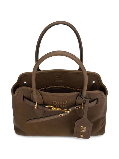 Miu Miu Adventure logo adjustable-strap tote bag - Brown