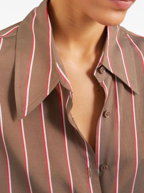 The Frankie Shop striped buttoned shirt - Brown