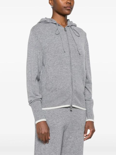 PINKO hooded zip-up cardigan - Grey