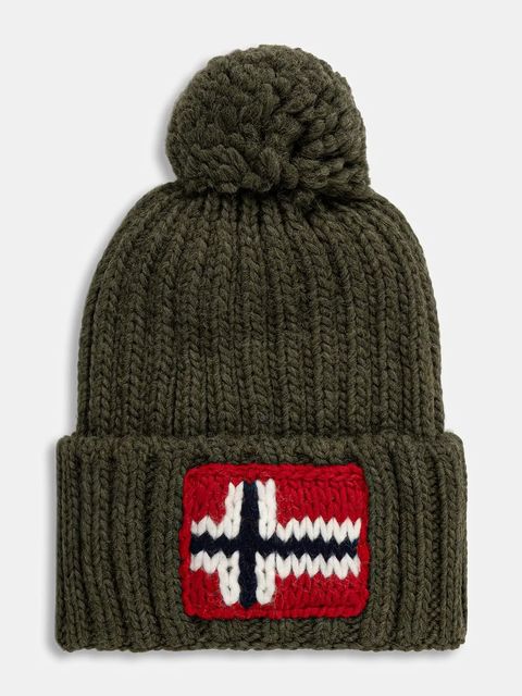 Napapijri czapka z domieszką wełny Semiury 5 kolor zielony NP0A4GKBG0A1 - zdjęcie produktu nr 1