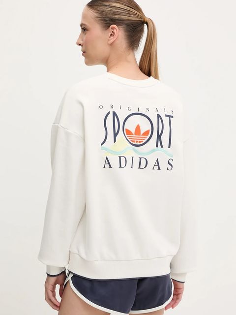 adidas Originals bluza bawełniana Graphic Sweat damska kolor biały z nadrukiem JC7769 - zdjęcie produktu nr 2