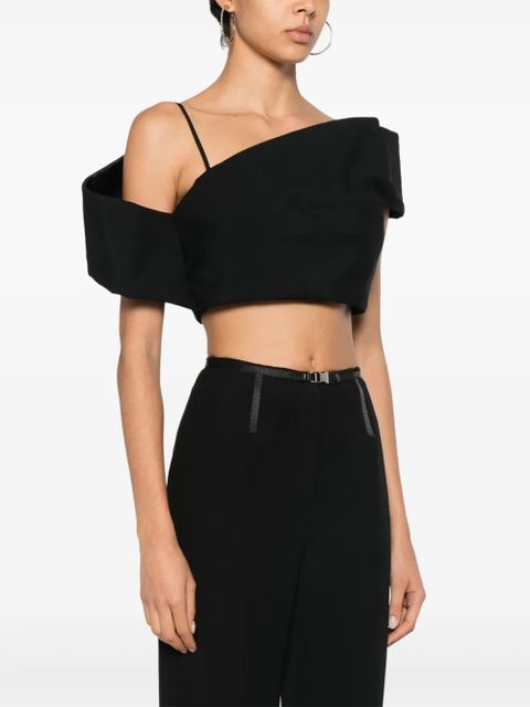 Alexander McQueen deconstructed asymmetric crop top - Black - zdjęcie produktu nr 2