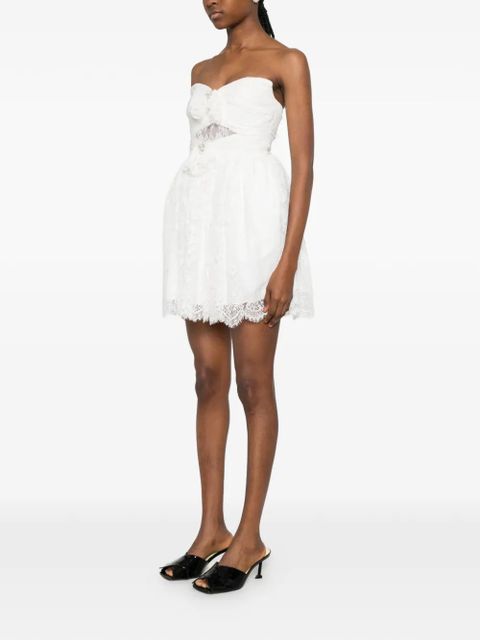 Self-Portrait strapless mini dress - White