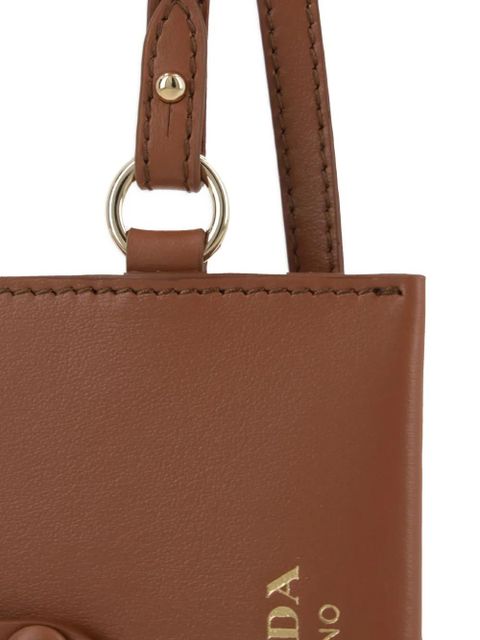 Prada leather cardholder keychain - Brown - zdjęcie produktu nr 2