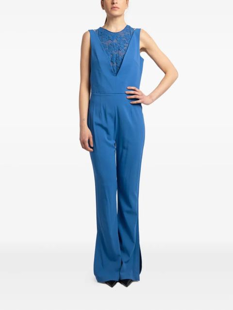 PINKO lace insert flared jumpsuit - Blue - zdjęcie produktu nr 1